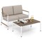 3-Pieces Outdoor Furniture Set Including Loveseat and Coffee Table with Thick Cushions